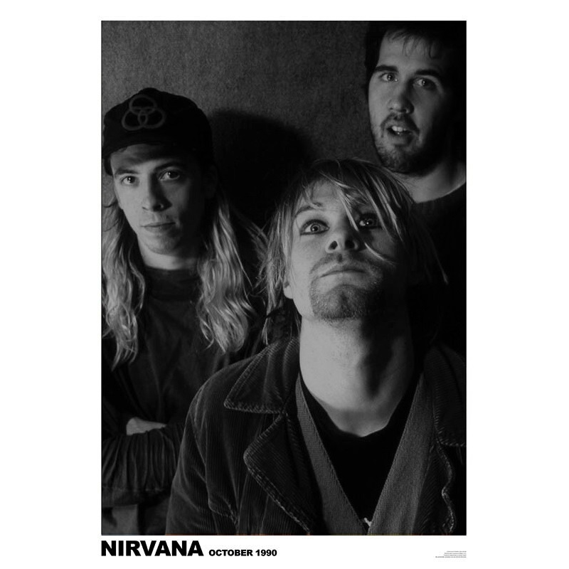 Nirvana October 1990 Black and White - Poster