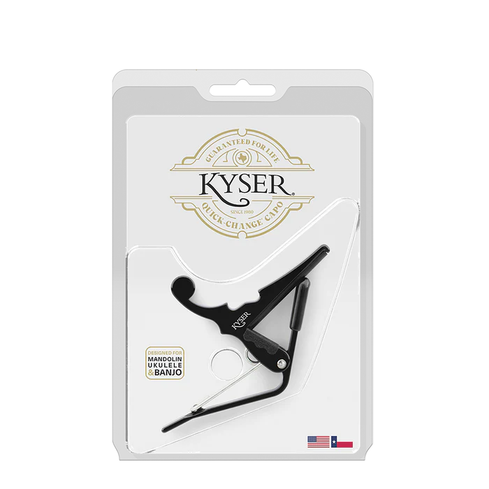 Kyser Black Capo for  Ukulele, Banjo, Mandolin