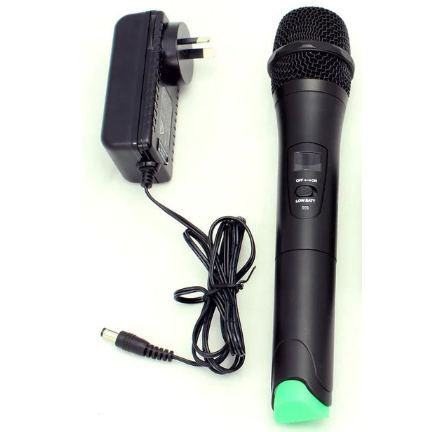 Belcat Compact 40 Watt Two-Channel Rechargeable Wireless PA System With Wireless Handheld Microphone, Carry Bag and Speaker Stand - White