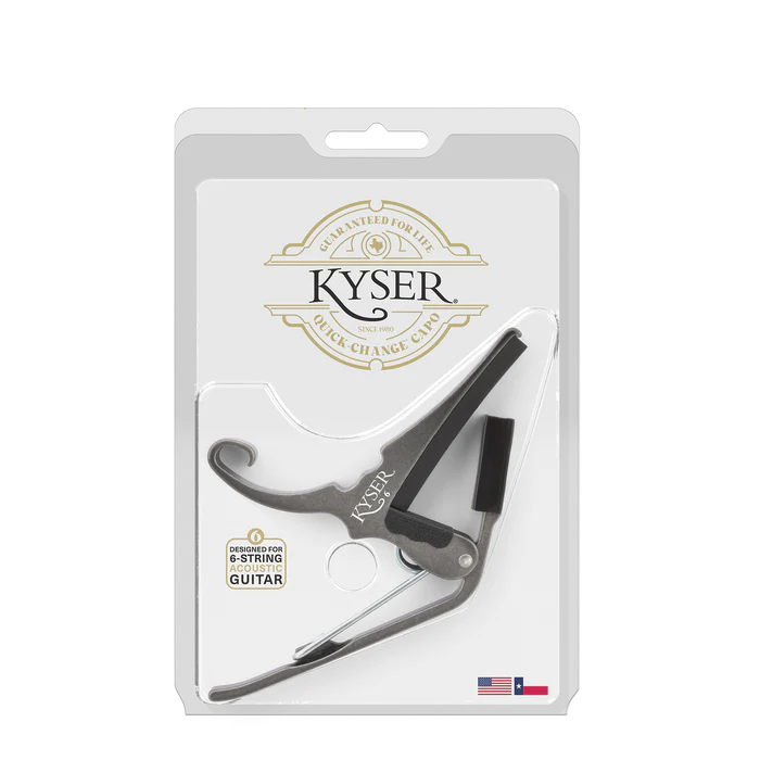 Kyser Black Chrome Capo for Acoustic Guitars & Electric Guitars