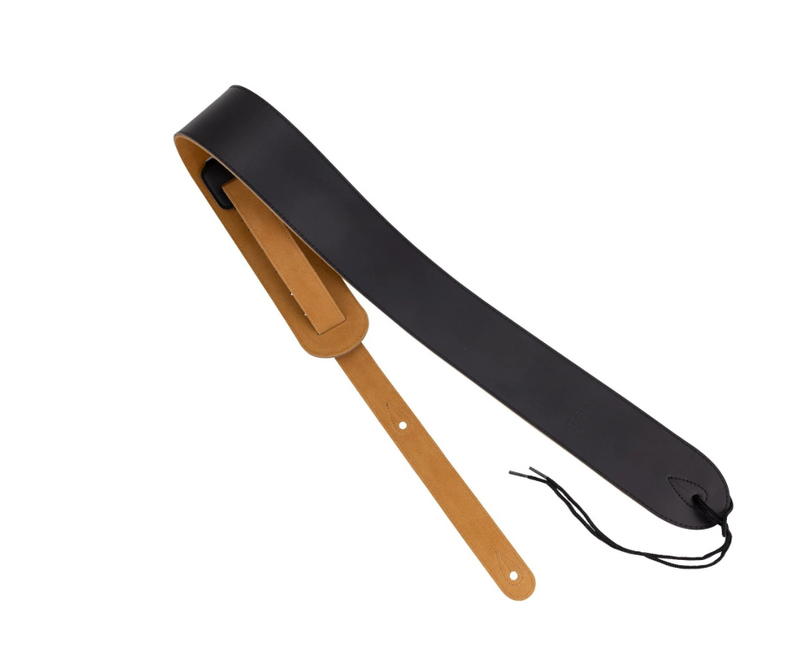 Genuine Leather Guitar Strap – 6.5cm Wide – Black
