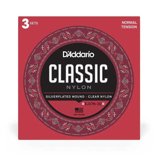 D'Addario Nylon Classical Guitar String 3-Pack - Normal Tension