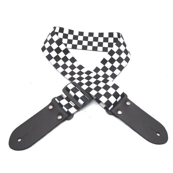 DSL 2-Inch Guitar Strap - Black + White Checked