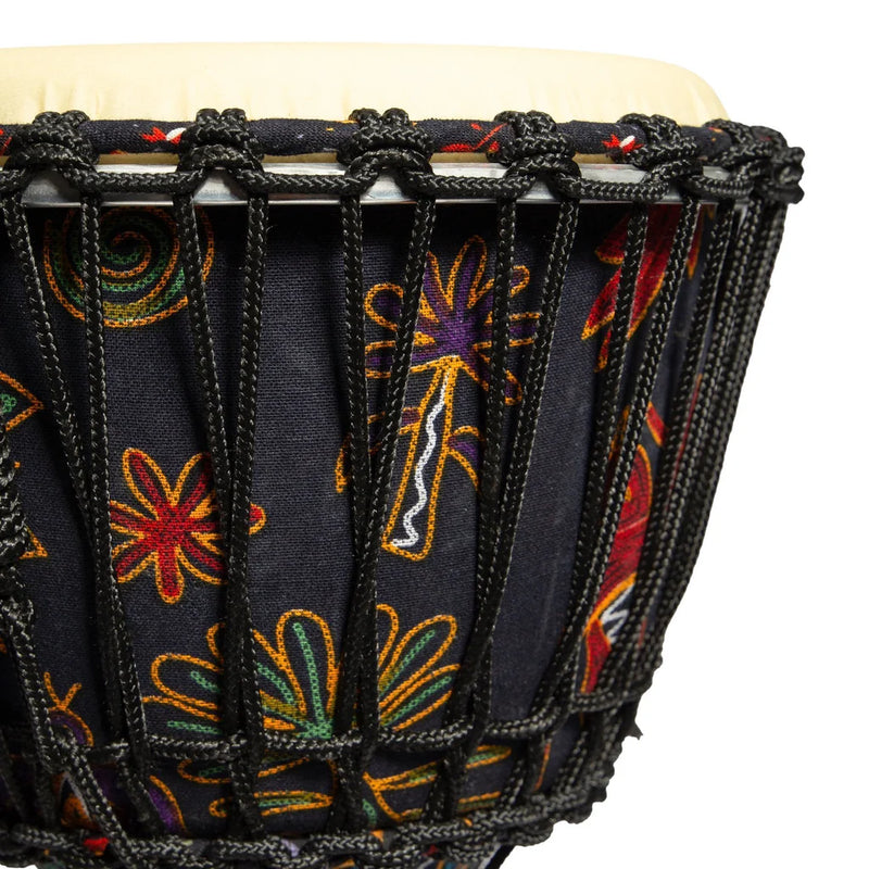 Drumfire 10" Synthetic Head Rope Djembe Black & Red | Includes Gig Bag