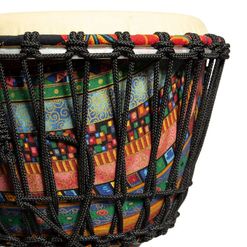 Drumfire 10" Synthetic Head Rope Djembe Multicolour | Includes Gig Bag