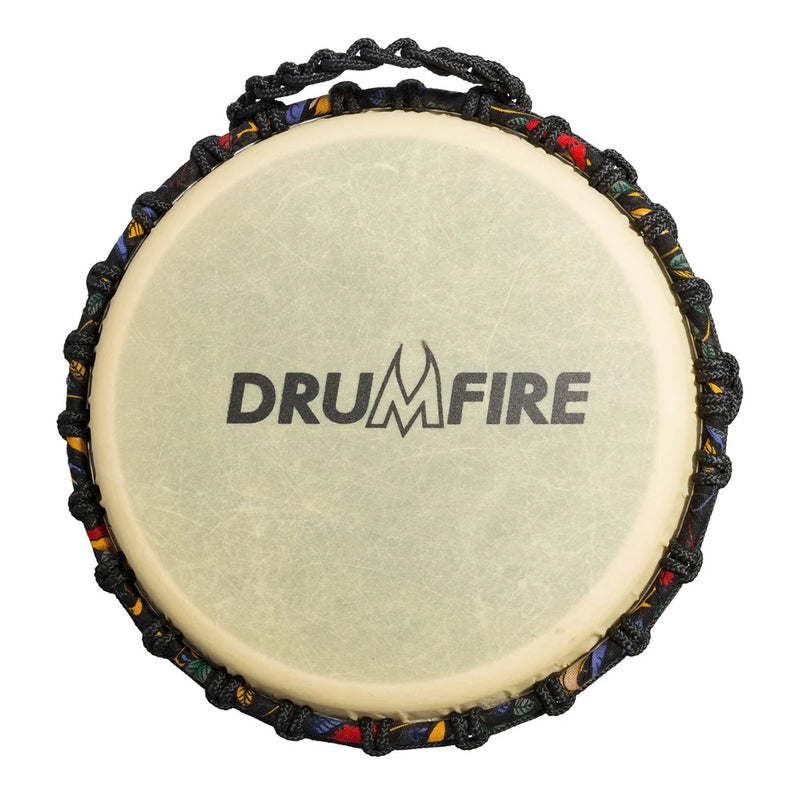 Drumfire 10" Synthetic Head Rope Djembe Black & Red | Includes Gig Bag