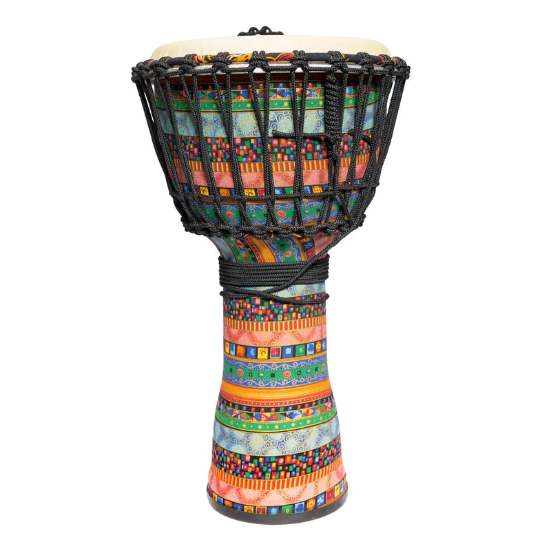Drumfire 10" Synthetic Head Rope Djembe Multicolour | Includes Gig Bag