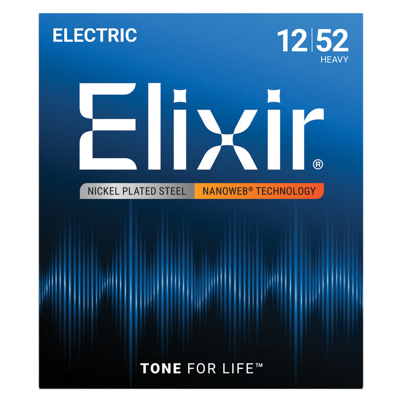 Elixir Nanoweb Electric Guitar Strings – Heavy 12-52