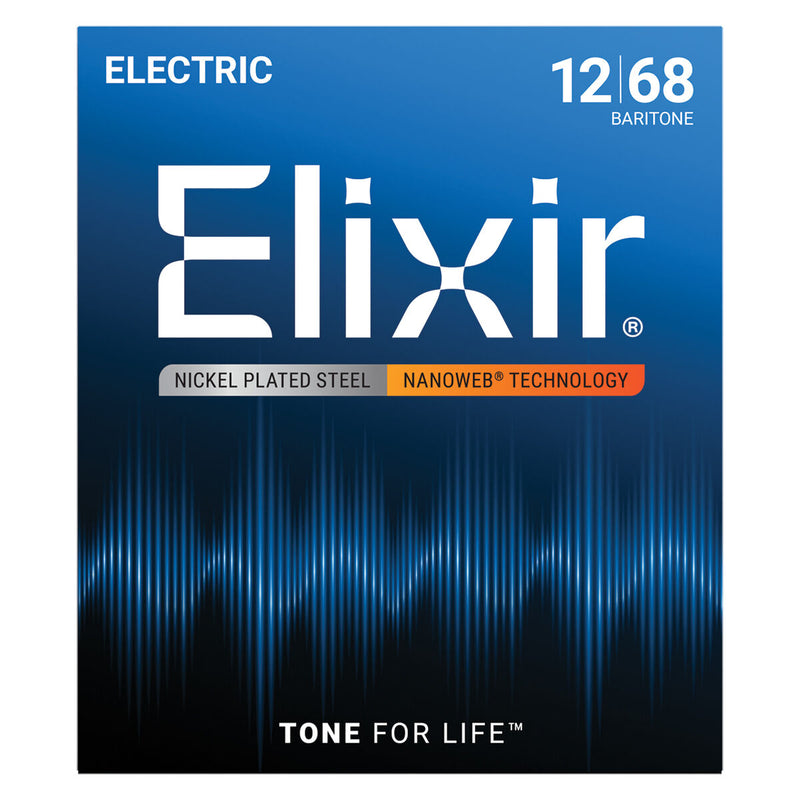 Elixir Nanoweb Electric Guitar Strings – Baritone 12-68