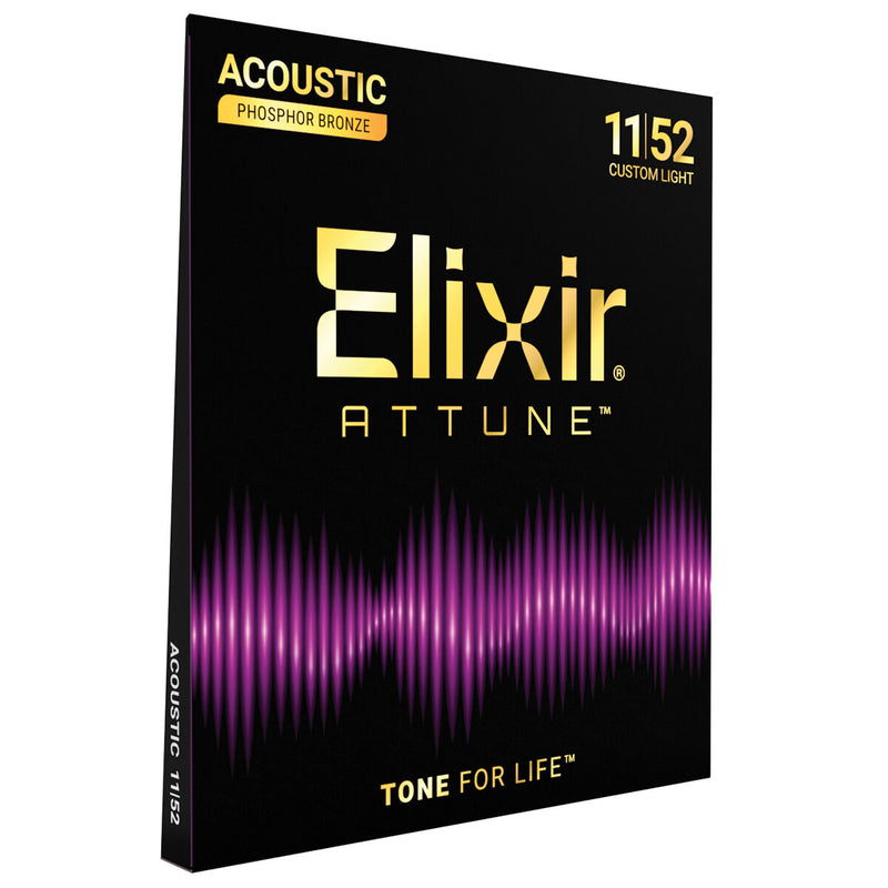Elixir Attune Acoustic Guitar Strings - Phosphor Bronze Light Gauge 11-52