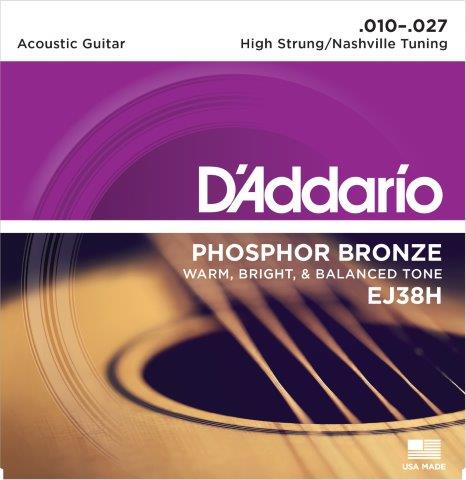 D'Addario Nashville Phosphor Bronze Acoustic Guitar Strings - 10/27