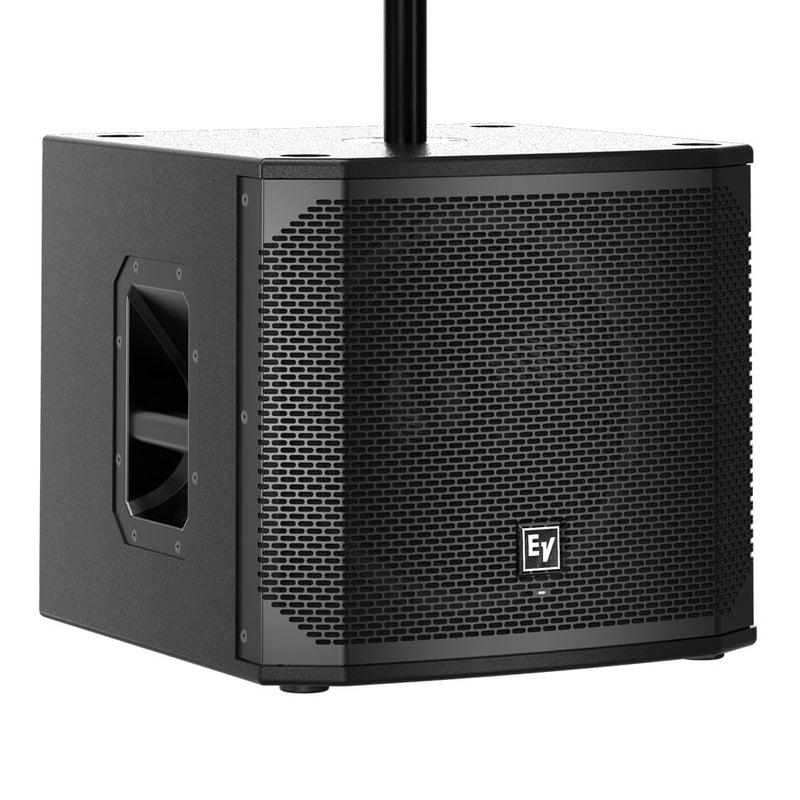 Powered Portable Subwoofer – 12" LF, 1200W Class-D Amp with QuickSmart DSP (Black)