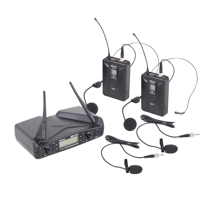 Eikon WM700DHA Belt-Pack with Headset & Lapel Dual Wireless System 516-562Mhz