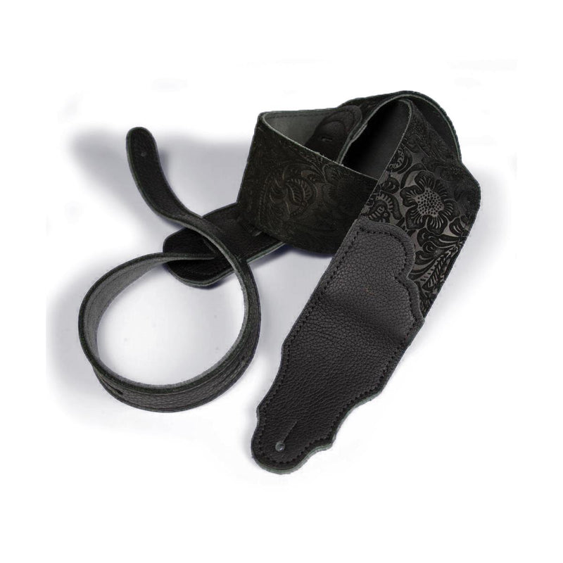 Franklin Embossed 2.5 inch Black Suede with Pebbled Black Glove Leather End