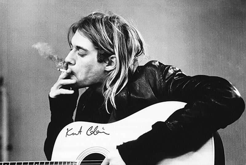 Nirvana Kurt Cobain Smoking - Poster