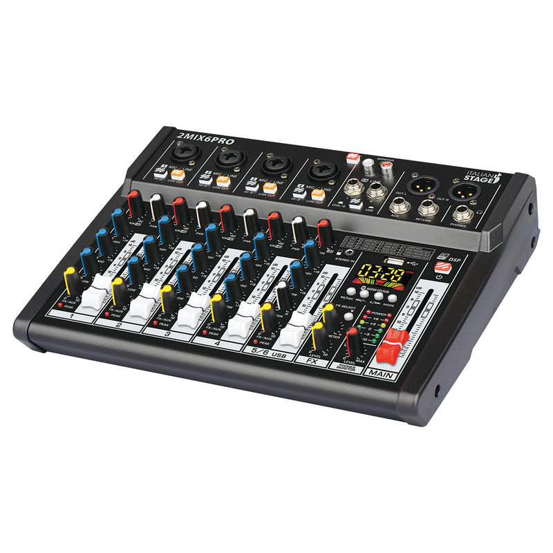 Italian Stage 2MIX6PRO 6-Channel Mixer with DSP MultiFX