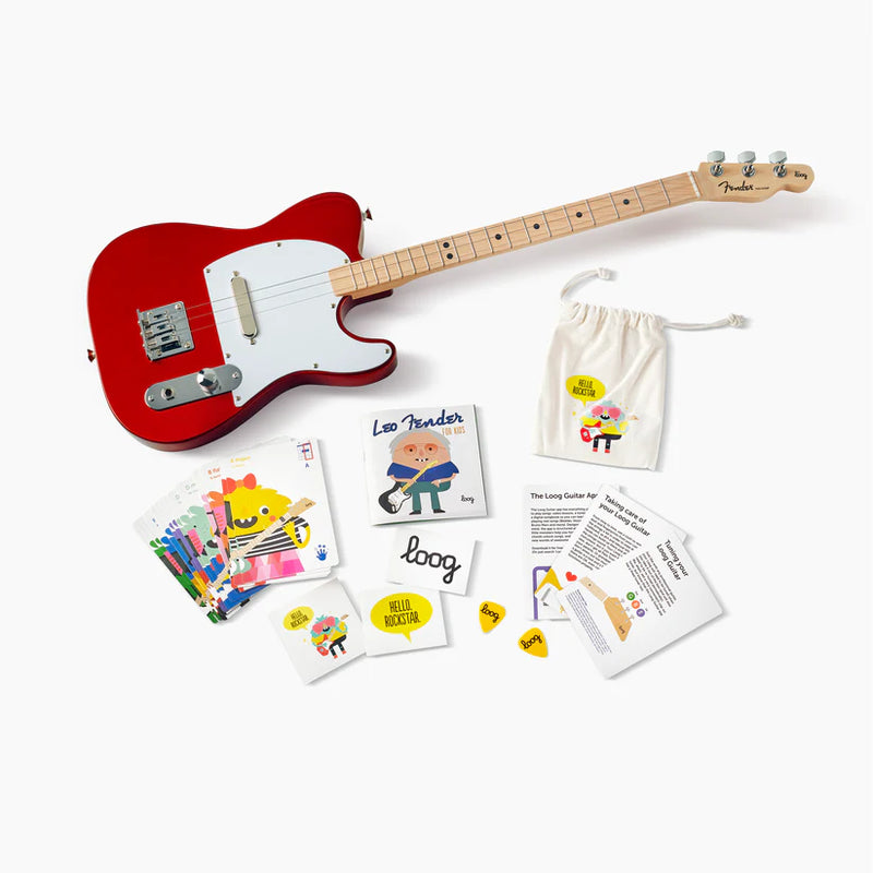 Fender x Loog Telecaster Electric Guitar – Candy Apple Red (Ages 6+)