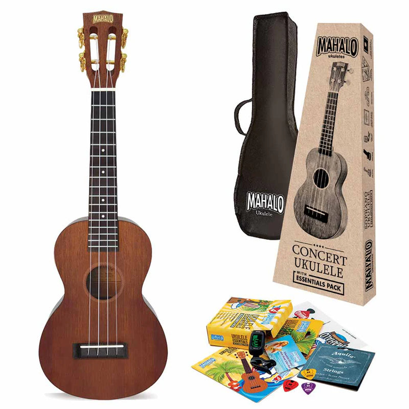 Mahalo Java Series Concert Ukulele Pack - Brown MJ2TBRK