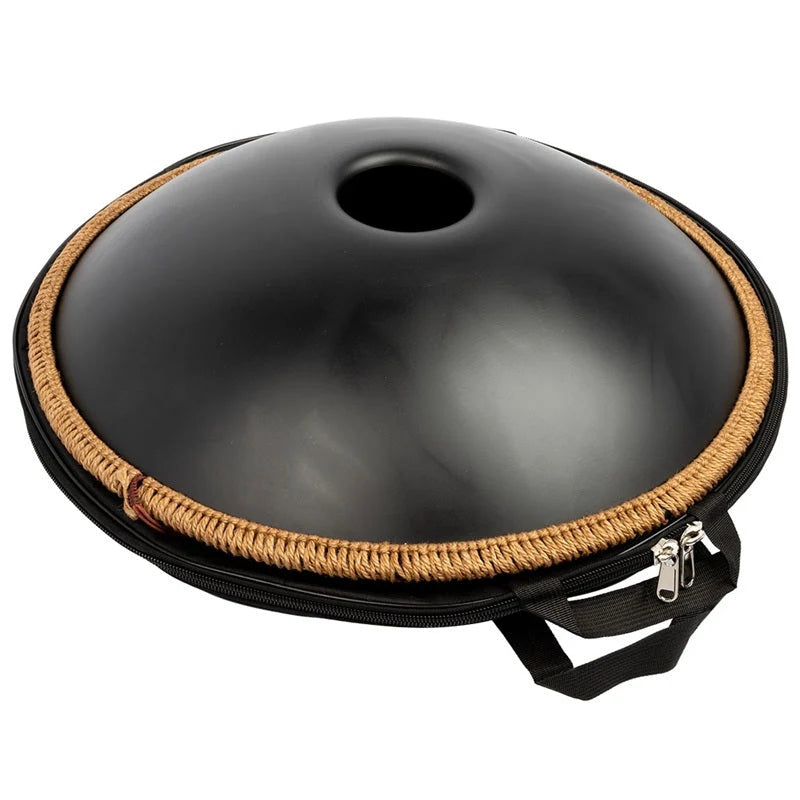 Mano 10 Note Handpan w/ Bag, Stand, Rope Braid, Beaters & More - Black Mandala