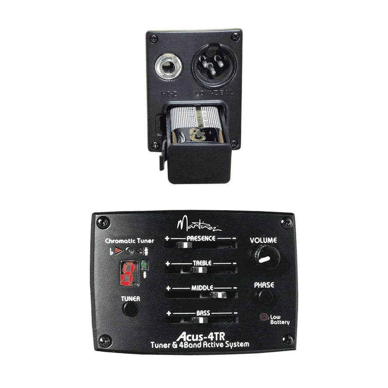 Martinez Spalted Maple Acoustic Electric Dreadnought Guitar w/ Cutaway + Tuner - Natural Satin