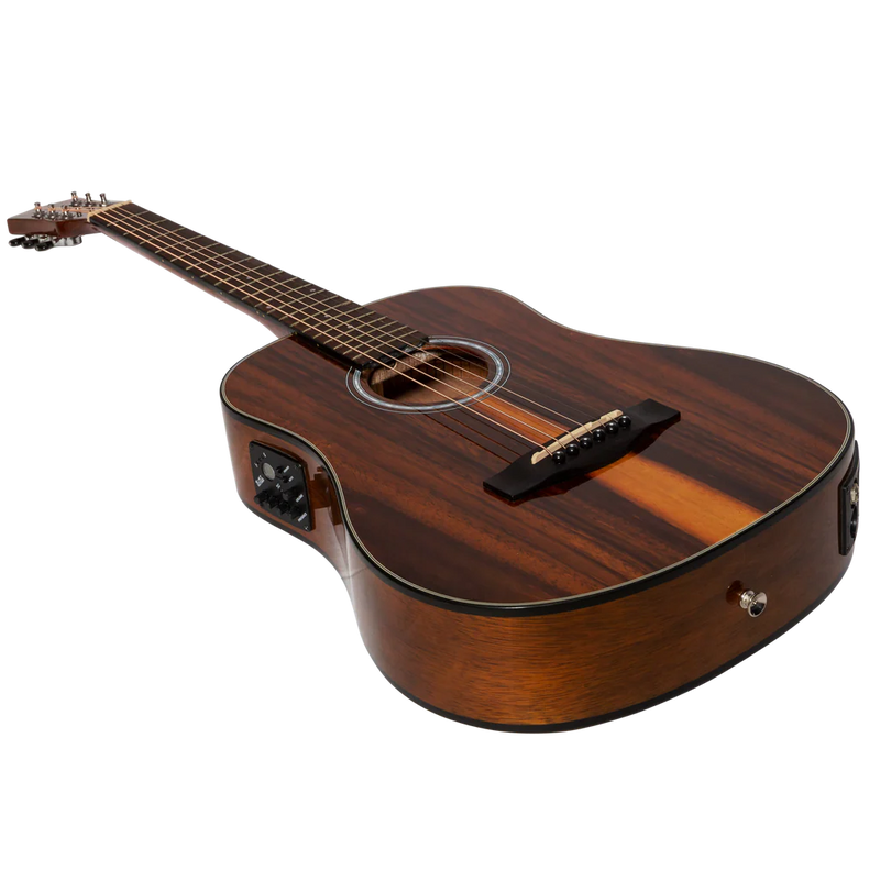 Martinez Acoustic Electric Traveller Guitar - Teakwood Gloss