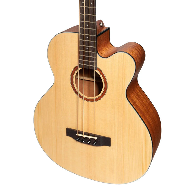 Martinez Acoustic Electric Bass Guitar Solid Spruce Top w/ Cutaway