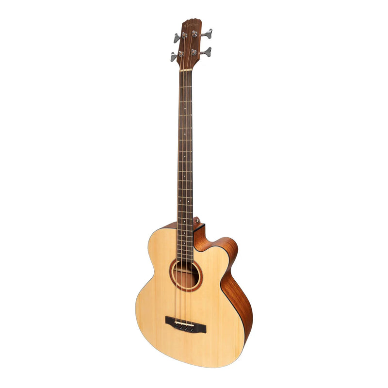 Martinez Acoustic Electric Bass Guitar Solid Spruce Top w/ Cutaway