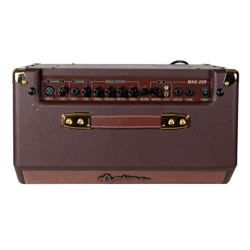 Martinez Retro-Style 25 Watt Acoustic Guitar Amplifier with Reverb - Brown Vinyl