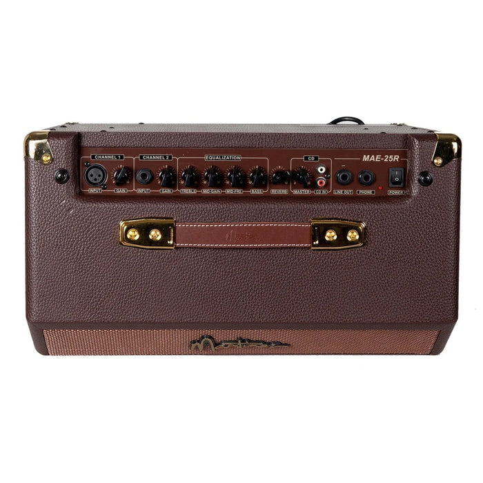 Martinez Retro-Style 25 Watt Acoustic Guitar Amplifier with Reverb - Brown Vinyl