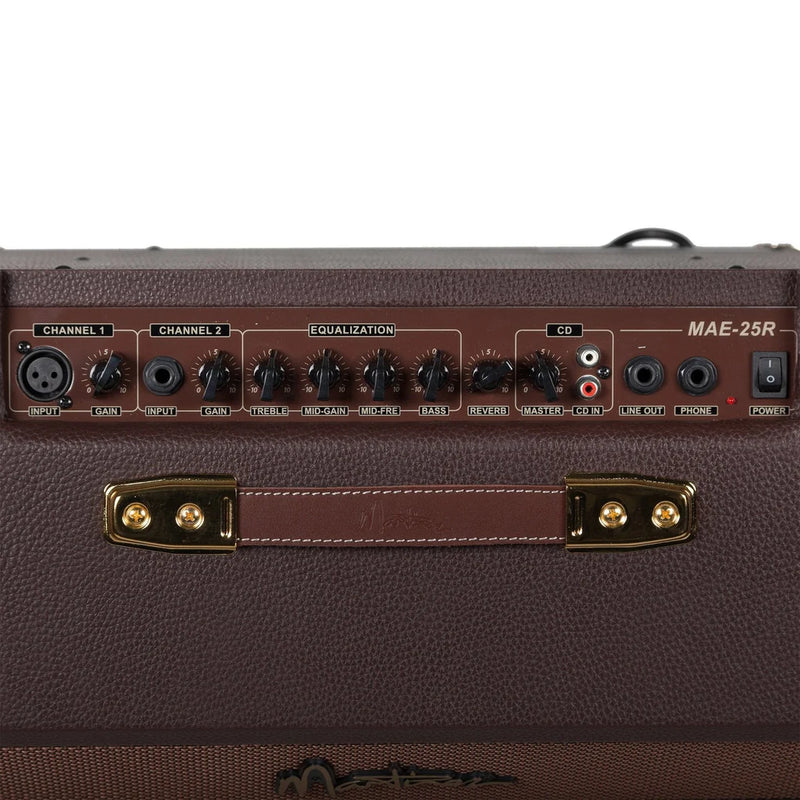 Martinez Retro-Style 25 Watt Acoustic Guitar Amplifier with Reverb - Brown Vinyl