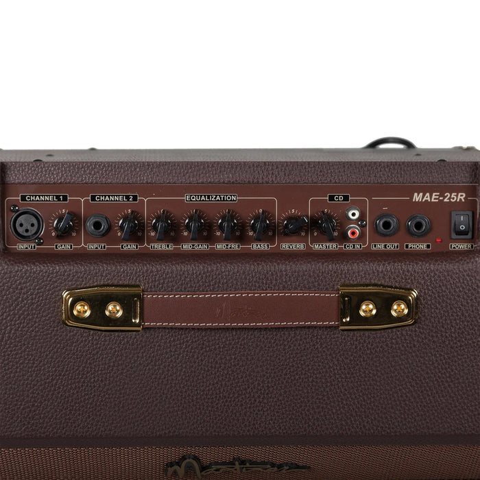 Martinez Retro-Style 25 Watt Acoustic Guitar Amplifier with Reverb - Brown Vinyl