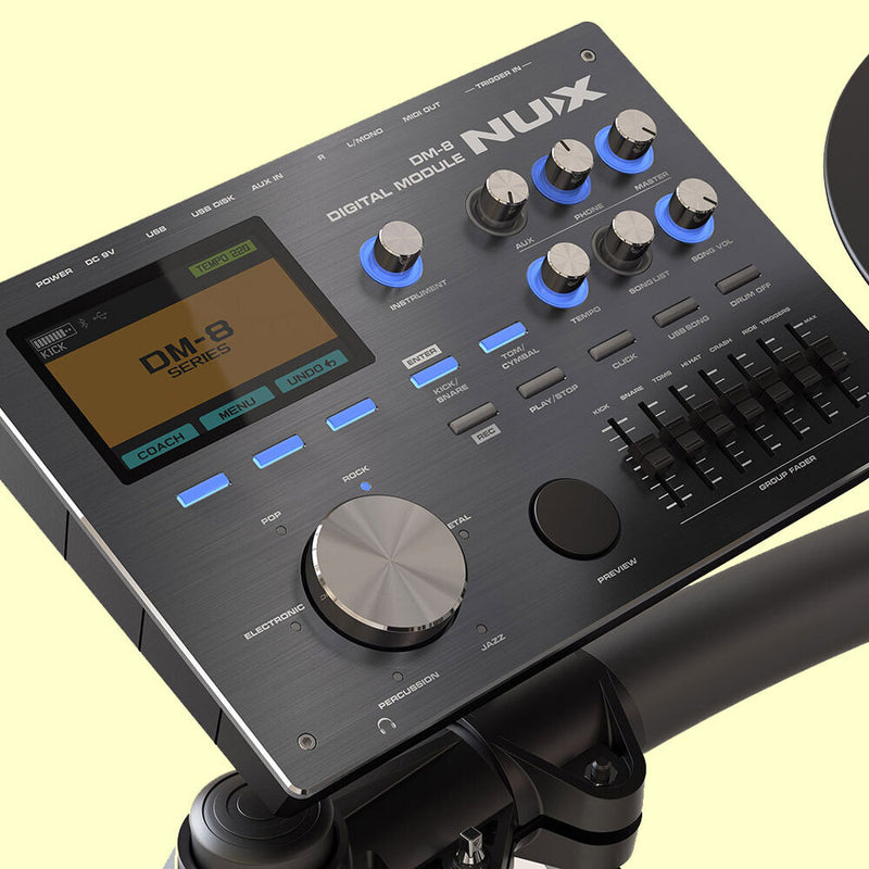 NU-X DM8 Professional 9-Piece Electronic Drum Kit w/All Mesh Heads