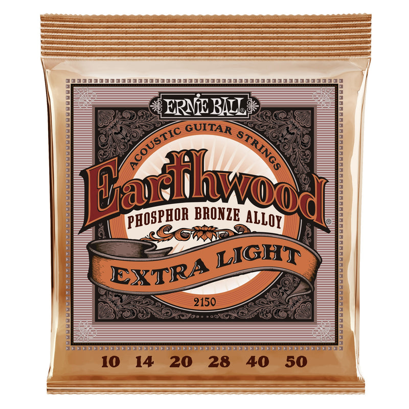 Ernie Ball Earthwood Phosphor Bronze Acoustic Guitar Strings - Extra Light 10-50