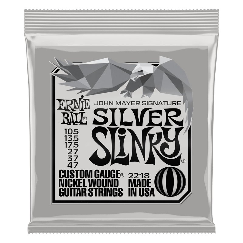 Ernie Ball John Mayer Silver Slinky Nickel Wound Electric Guitar Strings - 10.5-47 Gauge