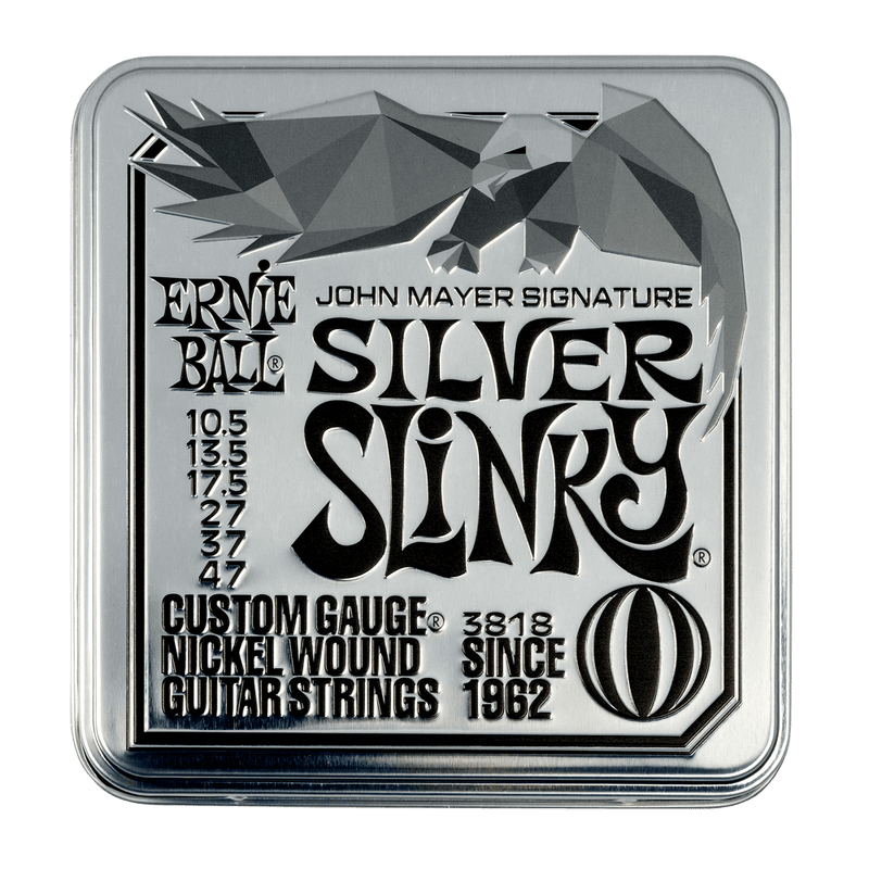 Ernie Ball John Mayer Silver Slinky Nickel Wound Electric Guitar Strings - 10.5-47 Gauge - 3-Pack Tin