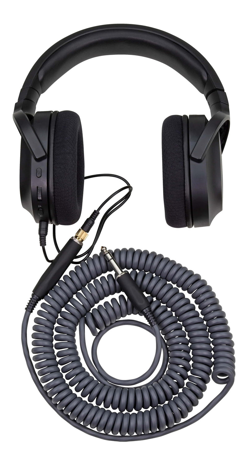 Hex Series Coiled Headphone Extension Cable – 1/4" - Grey