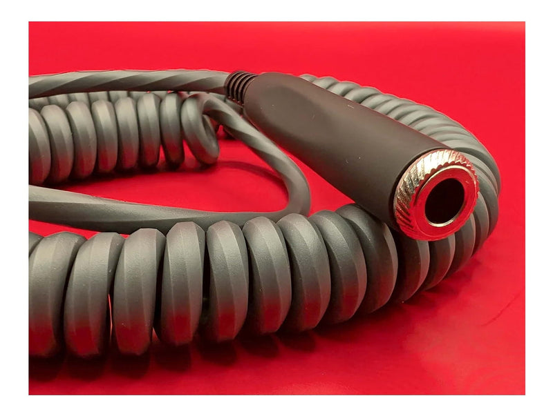 Hex Series Coiled Headphone Extension Cable – 1/4" - Grey