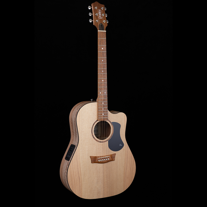 Pratley Classic Series Dreadnaught Solid Bunya Top, Solid Maple Back & Sides w/ Cutaway w/ Pickup w/ Case