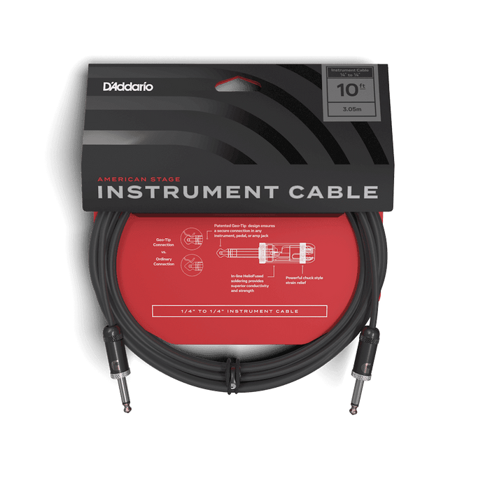D'Addario American Stage 10ft Instrument/Guitar Cable PW-AMSG-10
