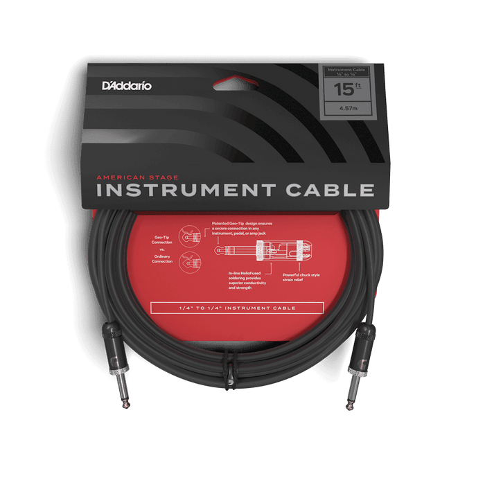 D'Addario American Stage 15ft Instrument/Guitar Cable PW-AMSG-15