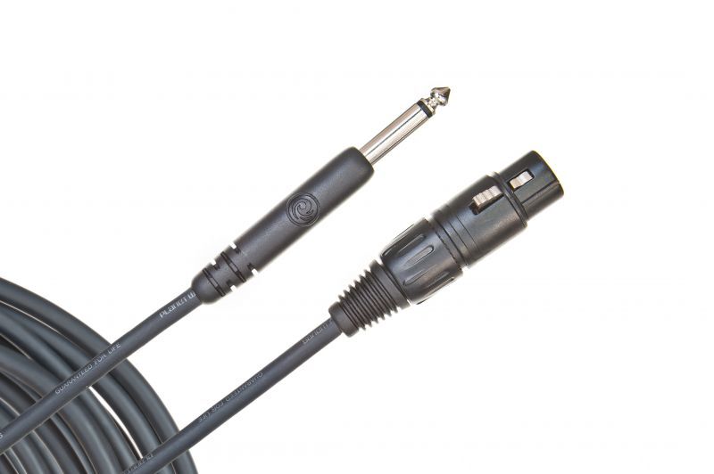 D'Addario Classic Series XLR to 1/4In / 6.5mm Unbalanced Microphone Cable 25ft / 7.5m