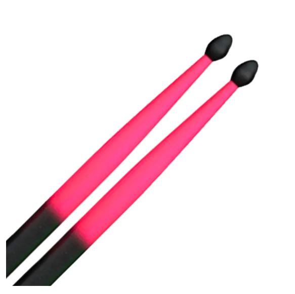 Fluorescent Pink & Black 5AN Drumsticks by Maxtone