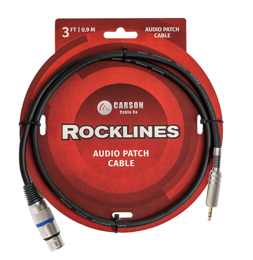 Carson Rocklines RAD33 3ft/1m Mic/Patch Cable – 6.3mm Mono Jack to XLR(Female)