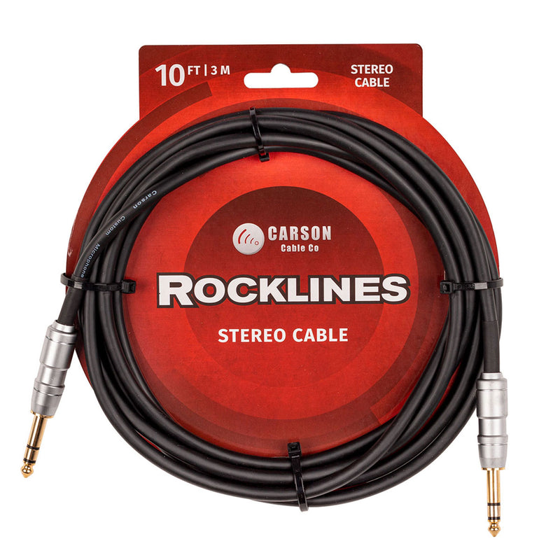Rocklines 10ft / 3m Stereo Patch Cable - 1/4 Inch Jacks