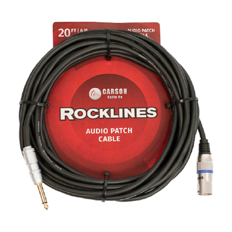Microphone / Audio Cable XLR(Male) to 1/4"(6.5mm) Jack - 20ft/6m
