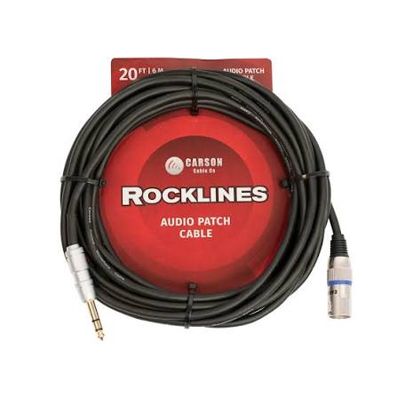 Carson Rocklines ROM20ST 20ft/6m Audio Cable -6.3mm Stereo Jack to XLR(Male)