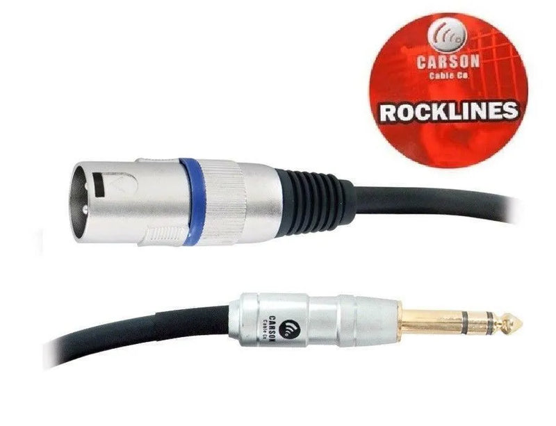 Carson ROM20ST Rocklines Balanced TRS to XLR-Male Cable (20ft / 6m)