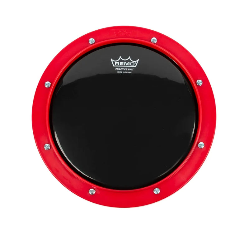Remo 8 Inch Tunable Practice Pad with Replaceable Ambassador Ebony Head - Red
