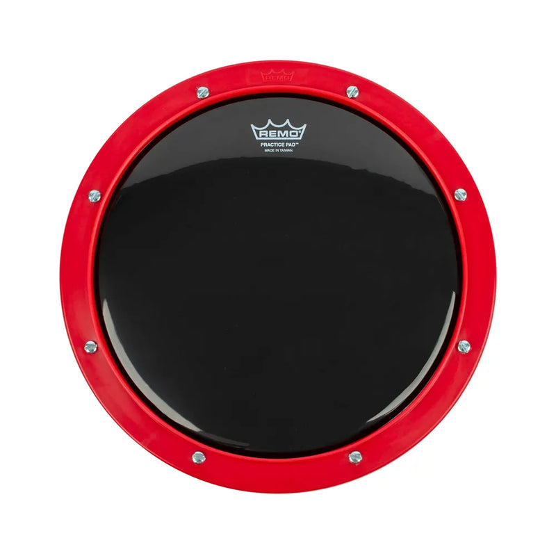 Remo 10 Inch Tunable Practice Pad with Replaceable Ambassador Ebony Head - Red