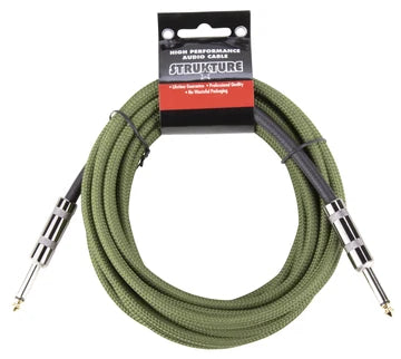 Strukture 10ft / 3m Woven Instrument Cable - Military Green